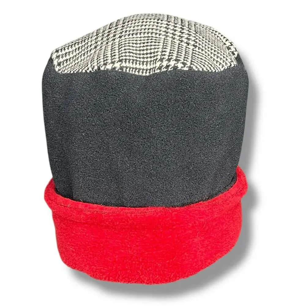 LipGloss Productions Suzy Peabody Tall Fleece Beanie Pillbox Hat Polartec Red